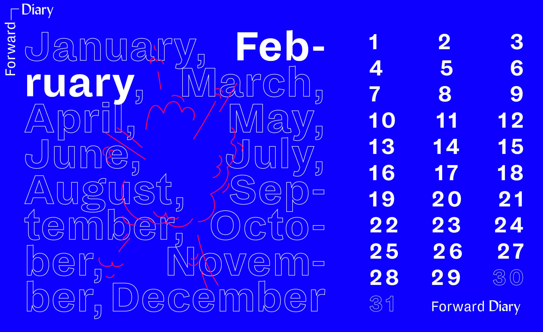 Forward Calendar February 2020 / Forward Festival 2020